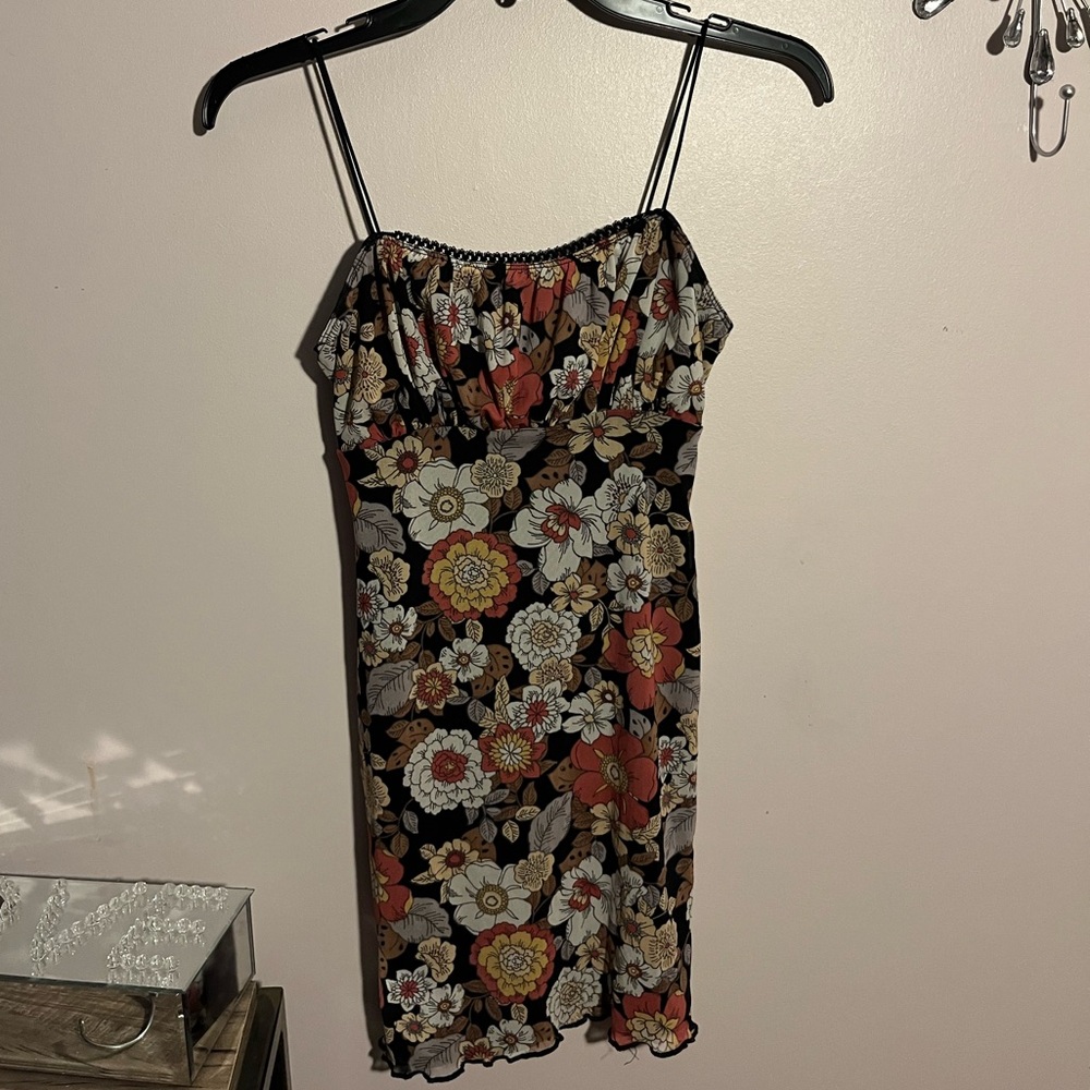 Forever 21 Black Floral Midi Dress